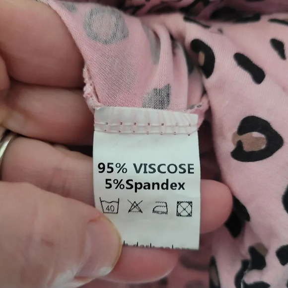 Joyaria Cat Pajama Set Women's Size Medium Pink Leopard PJs Sleepwear Pants Top - Picture 11 of 12